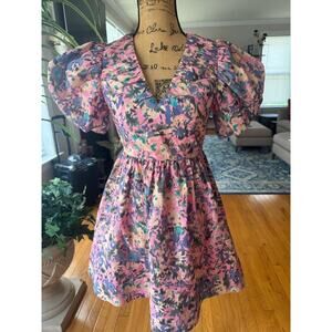 Tucknernuck Hyacinth House Pink Floral Sheila Mini Dress XS (DR100
